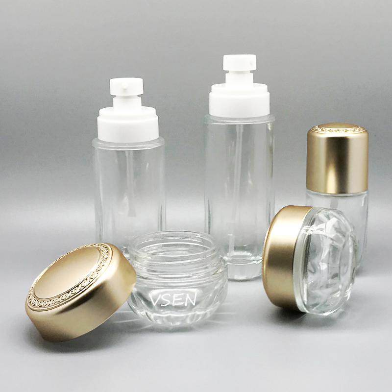 高档瓶子批发  乳液按压瓶子定制 面霜瓶子花纹(图4)